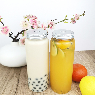 Bouteille en PET réutilisable de 500 ml avec capuchon vissé, contenant transparent de qualité alimentaire pour le lait, le thé glacé, le café