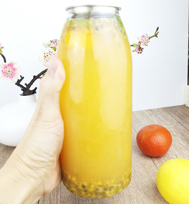 Bouteilles de stockage de jus en plastique PET de 1000 ml avec couvercle facile à retirer, de qualité alimentaire pour le thé, le lait, les presses à froid
