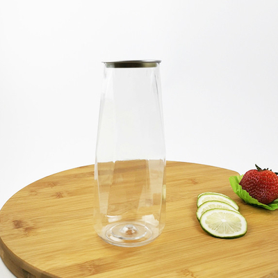 Bouteille d'eau en plastique de 500 ml, en forme de diamant, sans danger pour les aliments Contenants de stockage sans BPA/bouteilles de jus pour céréales, farine, sucre
