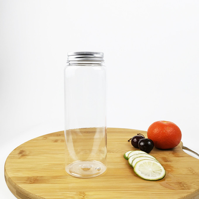 Boisson cylindrique en plastique des chapeaux 500ml de pots de conteneur de nourriture avec des couvercles