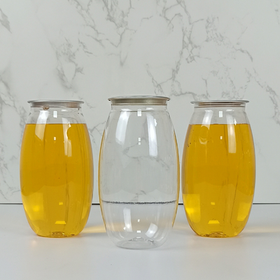 Pots en plastique de conteneur d'ANIMAL FAMILIER de bouteille d'Olive Shape 500ml avec la couverture facile de traction