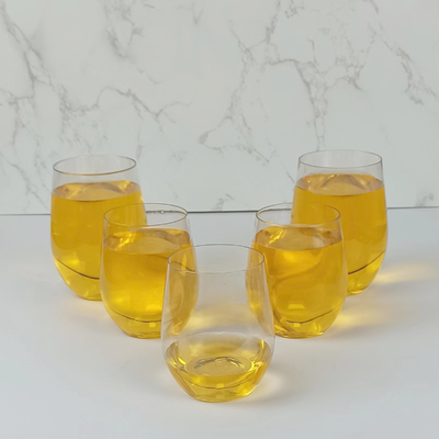 500 ml de tasses de boissons jetables claires, de tasses en plastique rouge pour l'eau, le jus, le café ou le thé